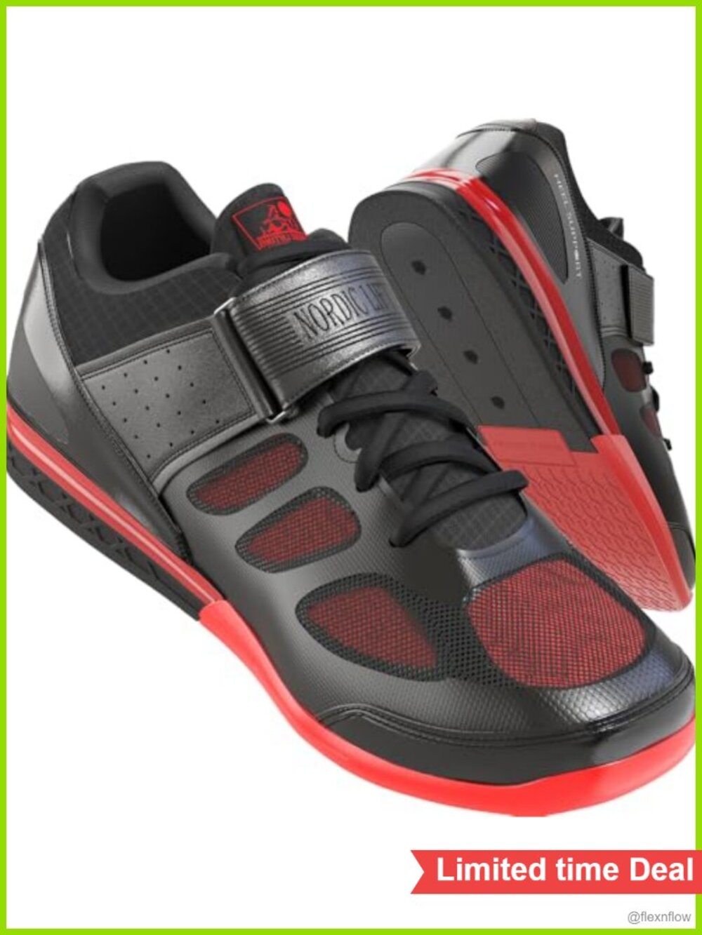Weightlifting Cross Training Shoes Heel Support Hook and Loop